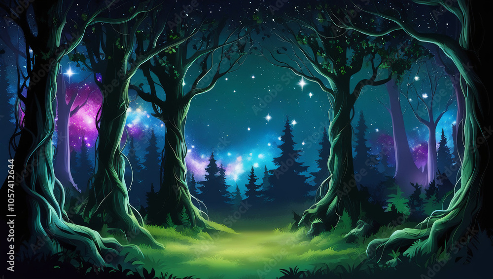 Fototapeta premium Ethereal Horizons: Galaxy-Inspired Nature Scenes