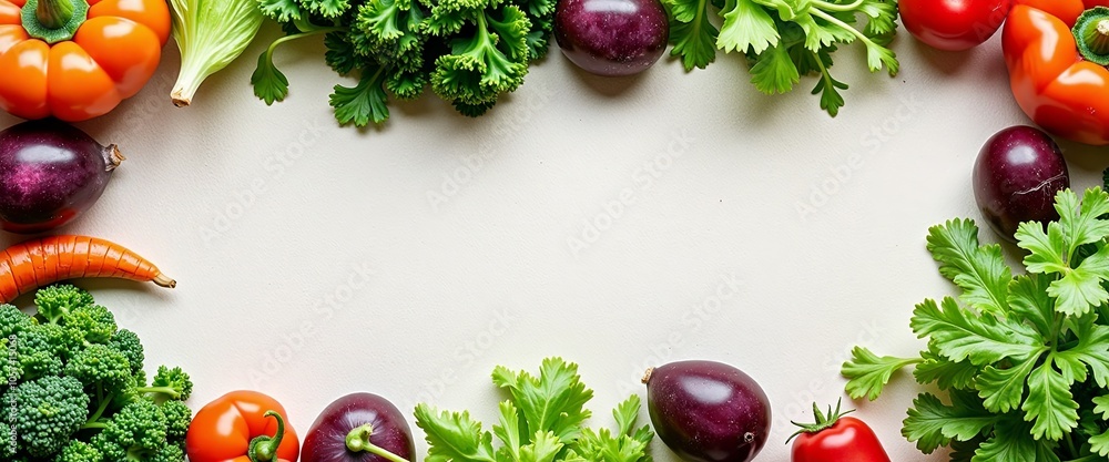 A white background with a variety of vegetables including tomatoes, peppers, and squash. The vegetables are arranged in a way that creates a sense of abundance and freshness A white background with a variety of vegetables including tomatoes, peppers, and squash. The vegetables are arranged in a way that creates a sense of abundance and freshness