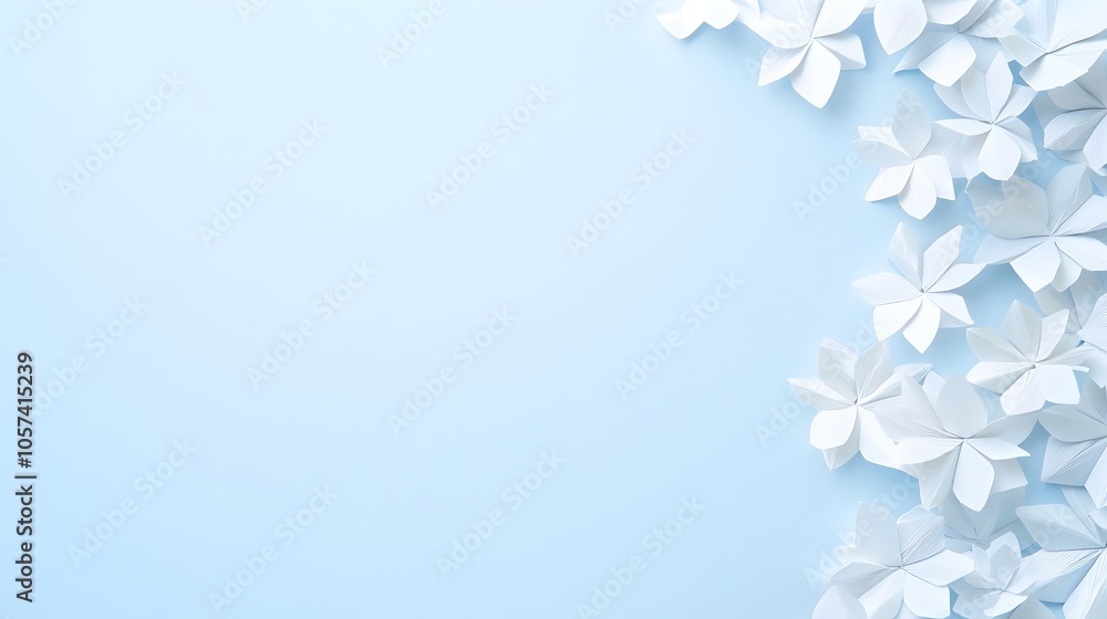 Charming Daisy Origami Cluster on Textured Paper - Elegant Floral Design with Simple Solid Background for Creative Projects and Nature-Themed Artwork