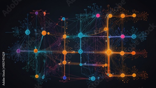 Visualization of AI image generation process, showing neural network architecture, latent space transformations, and generation pipeline. Abstract technical representations of how AI creates images