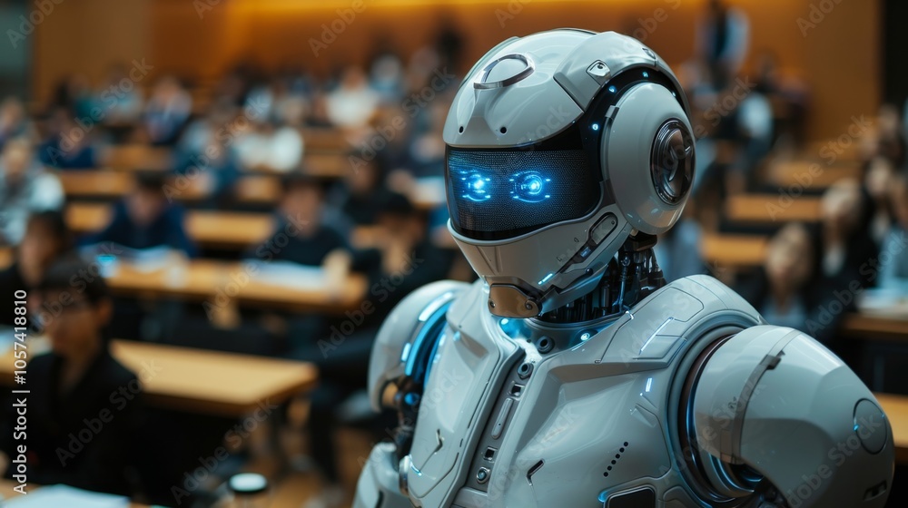 Futuristic Robot in a Lecture Hall: The Rise of Artificial Intelligence Futuristic Robot in a Lecture Hall: The Rise of Artificial Intelligence