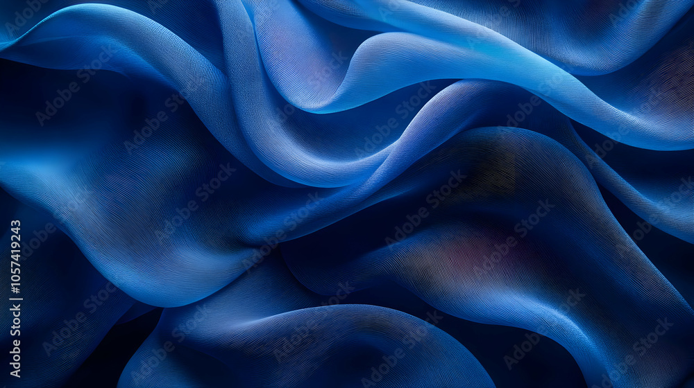 Obraz premium Abstract Blue Fabric Waves Background