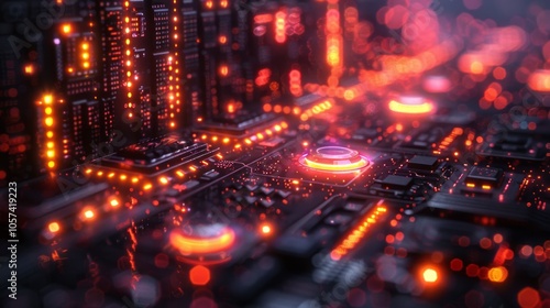 Glowing Circuit Board: A Futuristic Tech Abstract