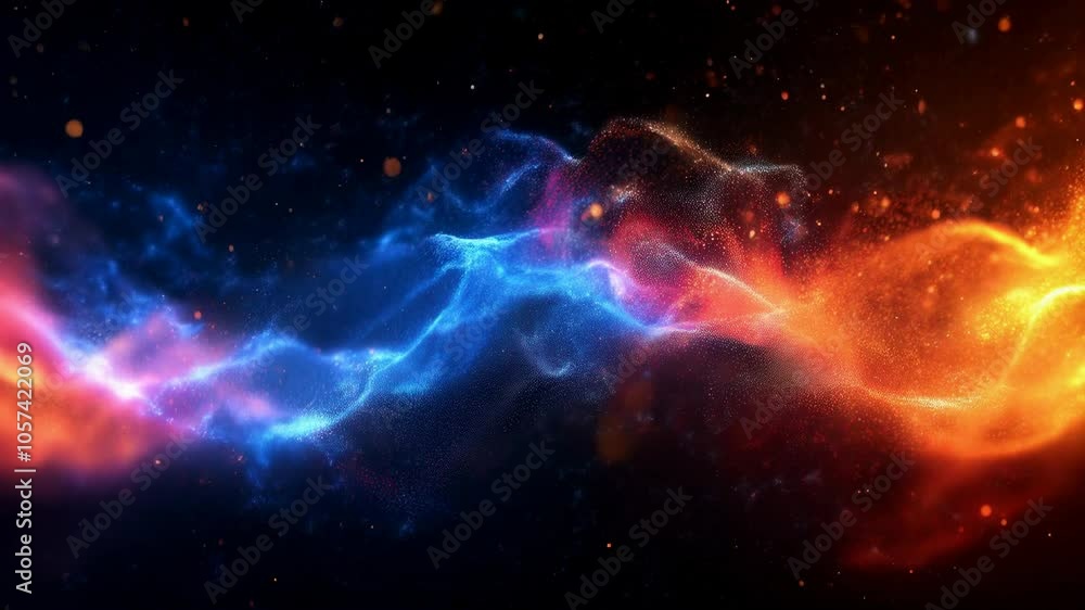 Background of multi-colored particles on black Background of multi-colored particles on black