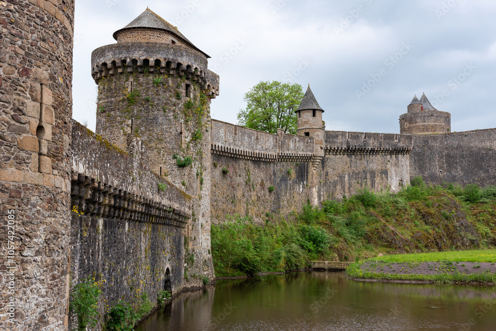 The Coigny tower and the Melusine tower in background of the Fougeres medieval castle (Fougeres, Ille-et-Vilaine, Bretagne, France) The Coigny tower and the Melusine tower in background of the Fougeres medieval castle (Fougeres, Ille-et-Vilaine, Bretagne, France)