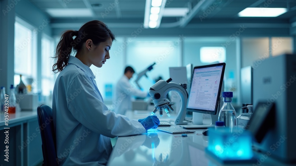 Scientist in Modern Lab Using Advanced Technology for Research Work Scientist in Modern Lab Using Advanced Technology for Research Work