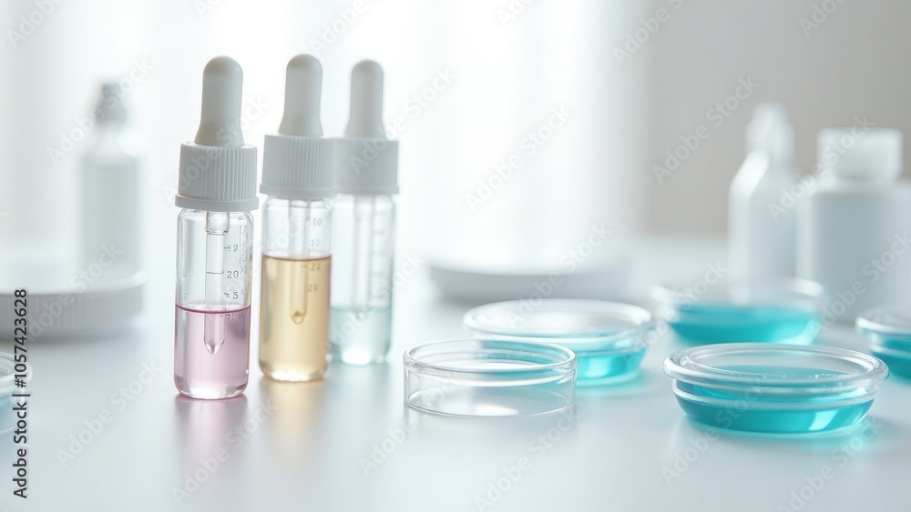 Minimalistic Lab Setup with Test Tubes and Petri Dishes Minimalistic Lab Setup with Test Tubes and Petri Dishes