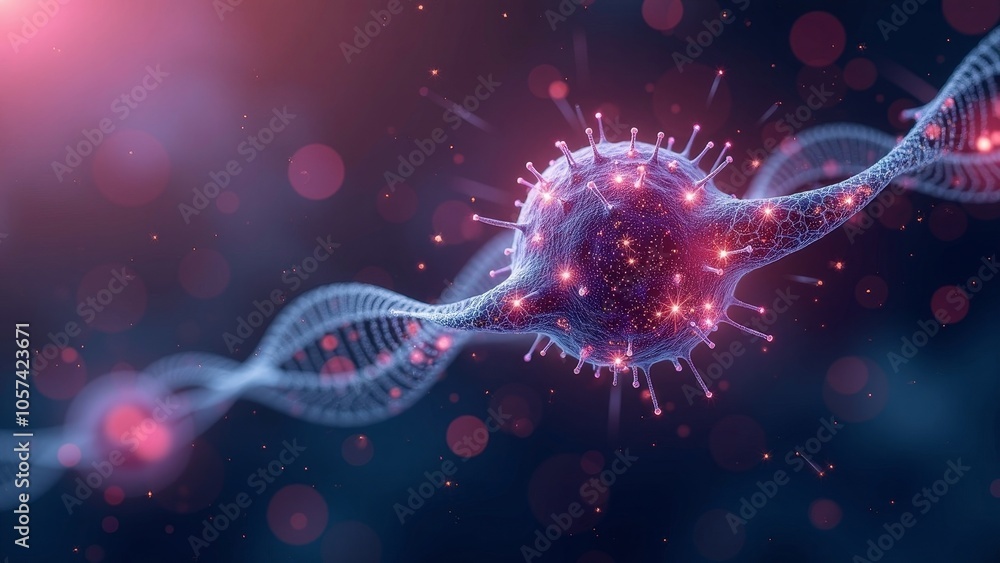 Abstract Digital Representation of Neuron Connections in Biotechnology Abstract Digital Representation of Neuron Connections in Biotechnology