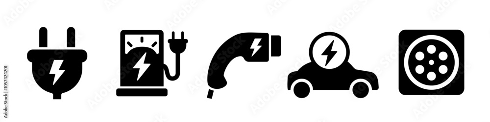 Electric car icon set. Electric car icon. Electric car icon set. Electric car icon.