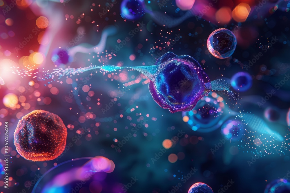 Colorful microcosm: abstract biology and science background Colorful microcosm: abstract biology and science background