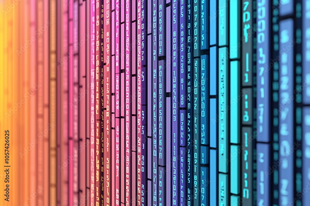 Digital Background with Data and Binary Code Digital Background with Data and Binary Code