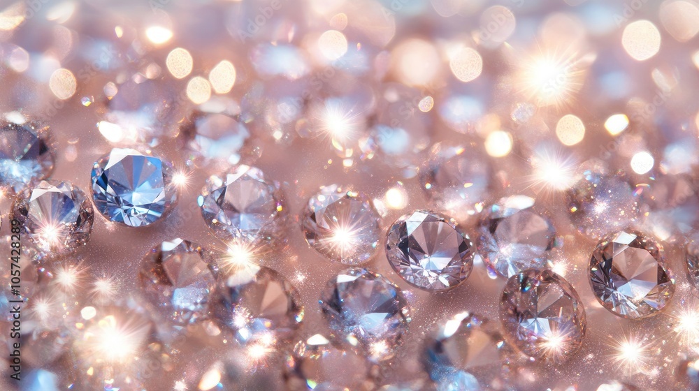 Pastel background with rows of small, twinkling diamonds, creating a luxurious and soft sparkle Pastel background with rows of small, twinkling diamonds, creating a luxurious and soft sparkle