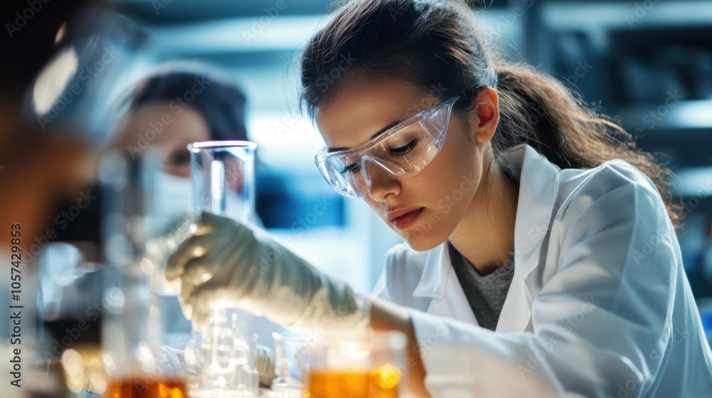 Scientists in a cutting-edge lab developing new materials Scientists in a cutting-edge lab developing new materials