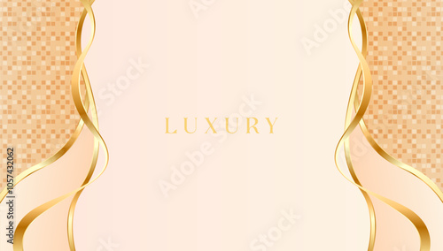 Luxury golden line background golden shades in 3d abstract style. Illustration from vector about modern template deluxe design