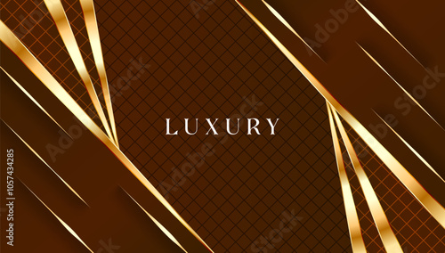 Luxury golden line background golden shades in 3d abstract style. Illustration from vector about modern template deluxe design