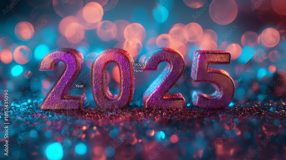 Happy New Year 2025 Glitter Festive Celebration. Happy New year 2025 concept. Happy New Year 2025 Glitter Festive Celebration. Happy New year 2025 concept.