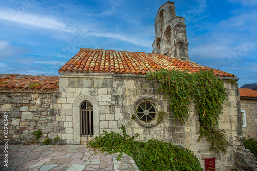 Ancient buildings in the old town of Budva,Montenegro