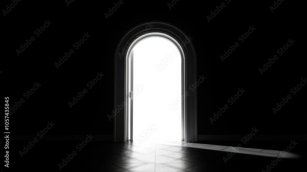 Abstract dark room with futuristic glowing doorway leading to another dimension, mysterious, surreal, 3D rendering, doorway, portal, shadow Abstract dark room with futuristic glowing doorway leading to another dimension, mysterious, surreal, 3D rendering, doorway, portal, shadow