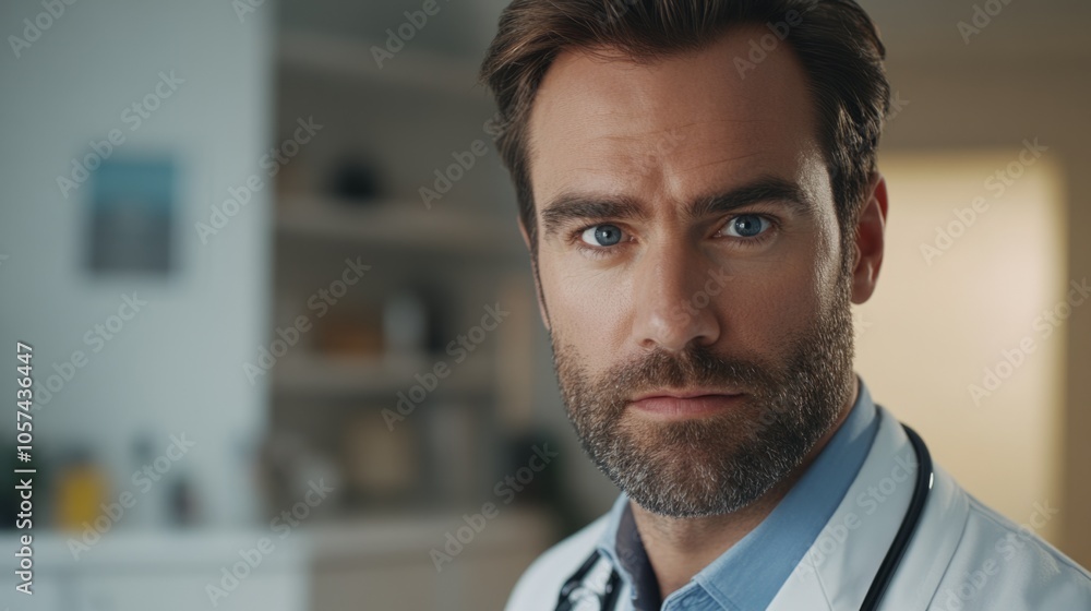A man with a beard and glasses is standing in front of a white wall A man with a beard and glasses is standing in front of a white wall