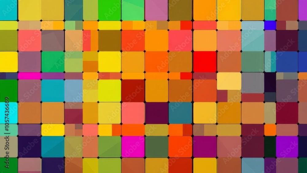 Abstract grid pattern with vibrant small squares creating a mosaic effect, ideal for smartphone wallpaper in modern art style, smartphone wallpaper, vibrant, colorful Abstract grid pattern with vibrant small squares creating a mosaic effect, ideal for smartphone wallpaper in modern art style, smartphone wallpaper, vibrant, colorful