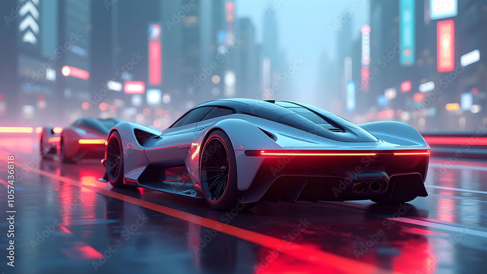 Sports car, modern design, strict look Sports car, modern design, strict look