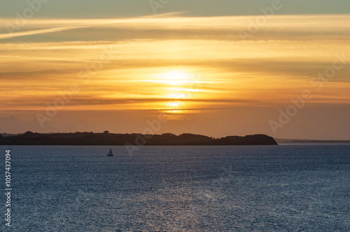 Aarhus, Denmark: beautiful sunrise in the harbor of Aarhus	