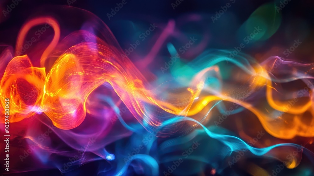 Obraz premium Vibrant Lights Radiating in the Darkness