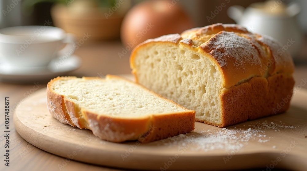 Sliced Bread on a Wooden Board. Sliced Bread on a Wooden Board.