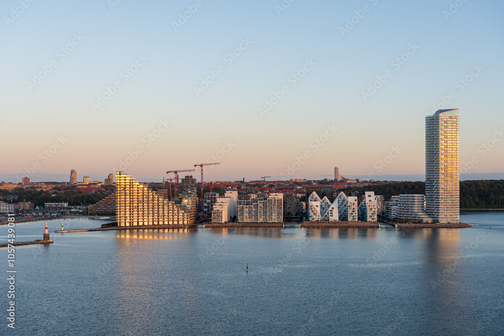 Naklejka premium Aarhus, Denmark: Aarhus Docklands, a new neighbourhood and construction site in Aarhus