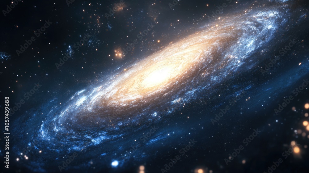 Fototapeta premium A swirling galaxy filled with luminous stars and cosmic dust