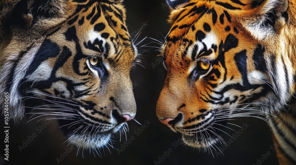 Naklejka premium Leopard and tiger mixed animal pattern