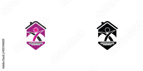 Creative orphanage logo design premium vector