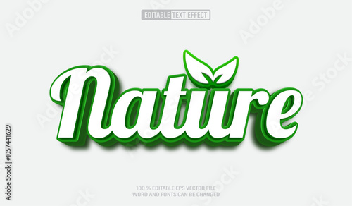 Editable 3d text style effect - Nature text effect Template