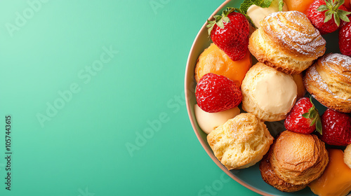 Wallpaper Mural Vibrant assorted platter of mini scones and fresh fruits for a delightful treat experience Torontodigital.ca