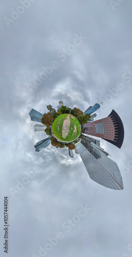 Small planet. Panoramic Circular View of Landscape