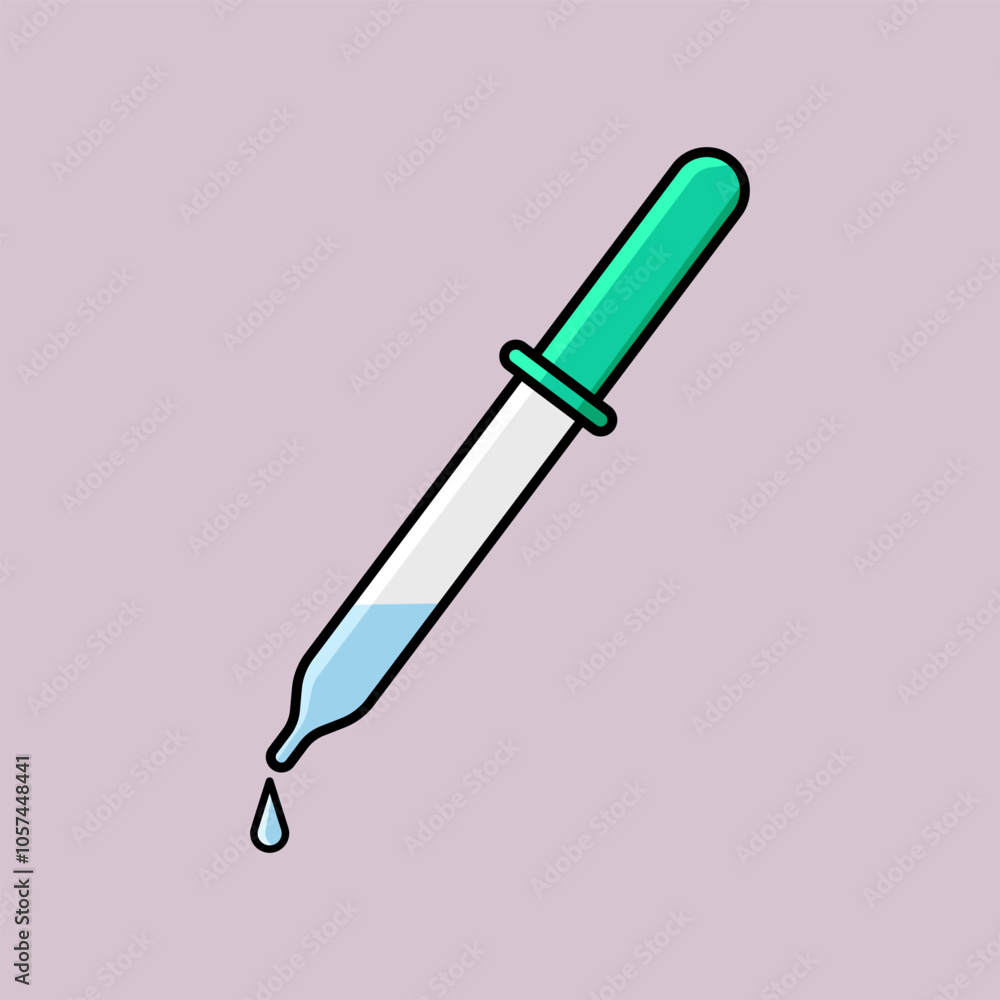 Science Lab Pipette Icon with Droplet Science Lab Pipette Icon with Droplet