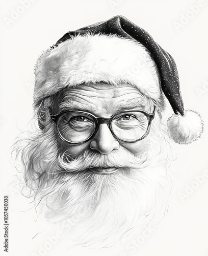 Christmas Sketch Poster. Generated image. A digital illustration of a traditional Christmas holiday poster in a sketch art style.