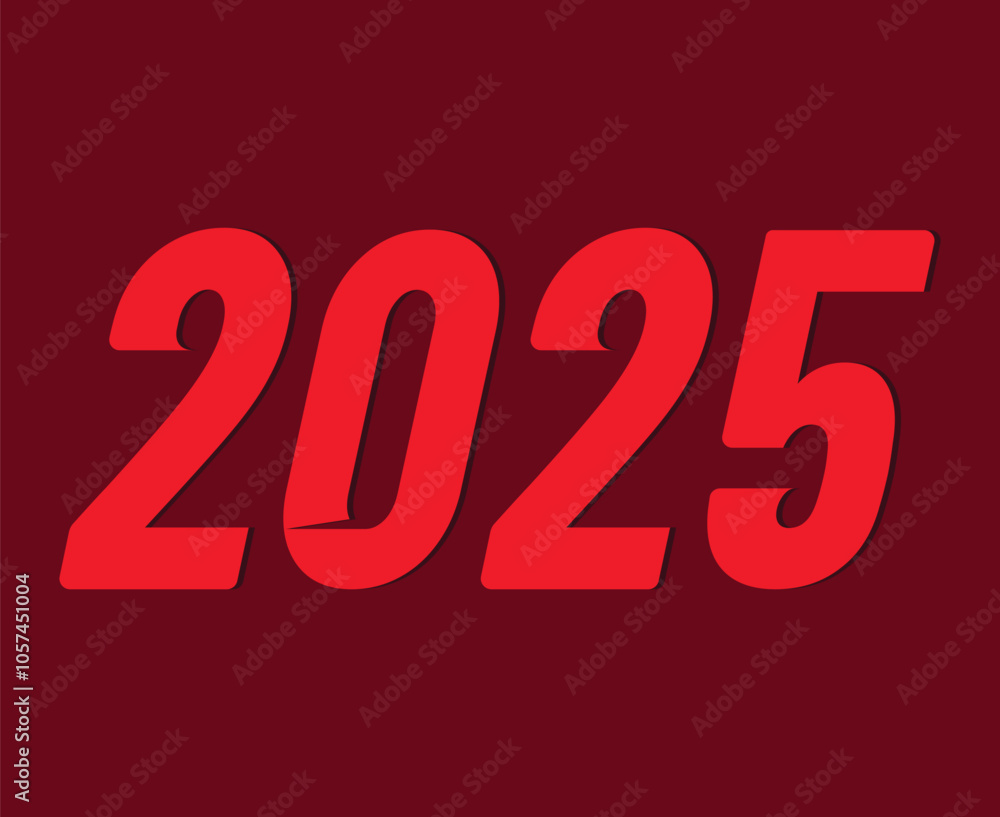 2025 Happy New Year Holiday Design Red Elegant Abstract Vector Illustration 2025 Happy New Year Holiday Design Red Elegant Abstract Vector Illustration