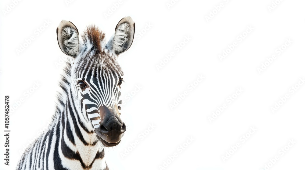 Playful Young Zebra in Watercolor Style Playful Young Zebra in Watercolor Style