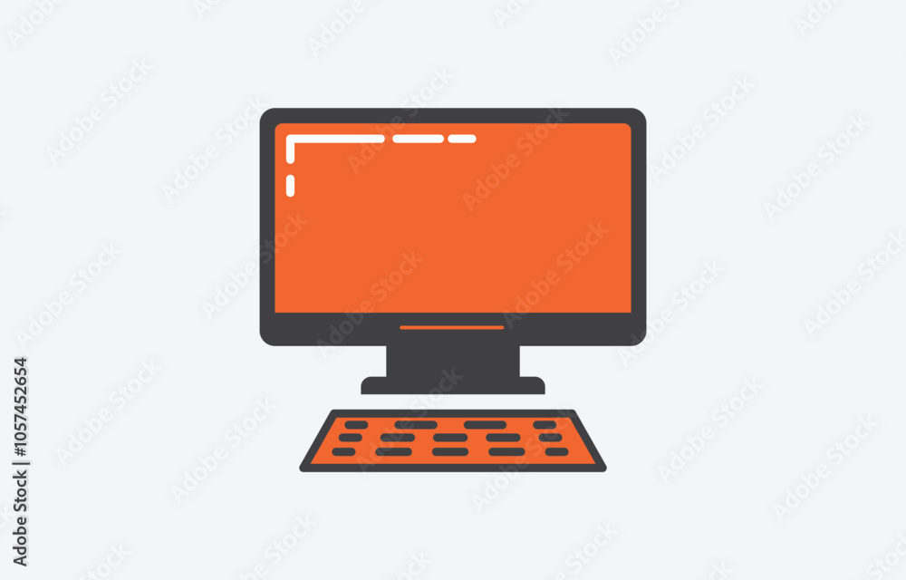 Desktop Computer Icon Vector Illustration Desktop Computer Icon Vector Illustration