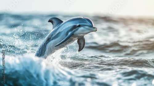 Whimsical Watercolor Dolphin Illustration photo