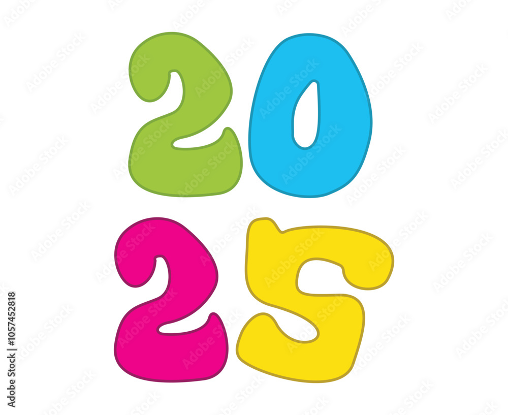 2025 Happy New Year Holiday Design Multicolor Elegant Abstract Vector Illustration 2025 Happy New Year Holiday Design Multicolor Elegant Abstract Vector Illustration