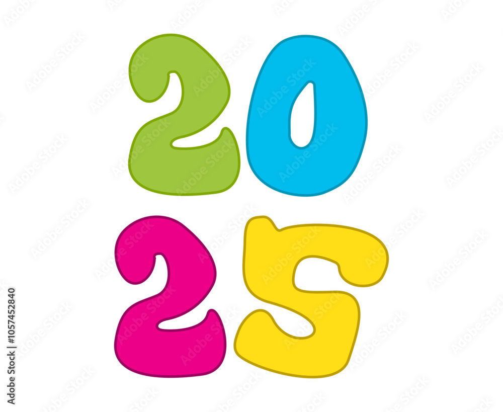 2025 Happy New Year Holiday Design Multicolor Elegant Abstract Vector Illustration 2025 Happy New Year Holiday Design Multicolor Elegant Abstract Vector Illustration