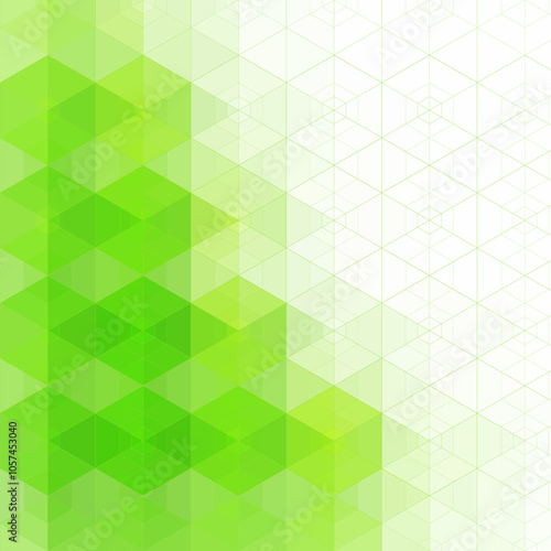 Green hexagon background. Geometric design. Presentation template. Eps10