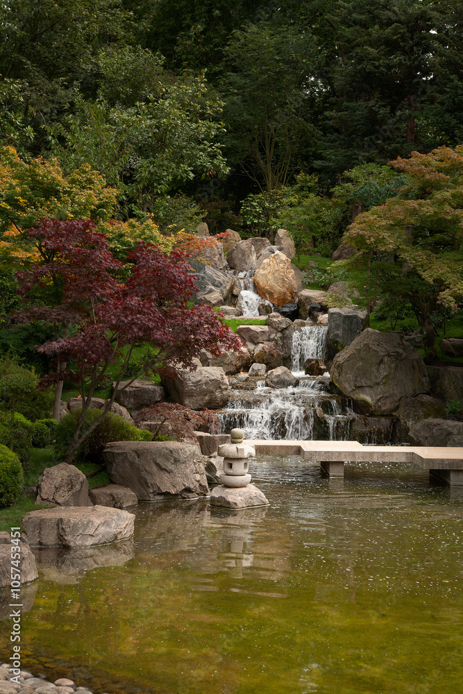 Japanese pond in Kyoto Garden, Holland Park, London Japanese pond in Kyoto Garden, Holland Park, London