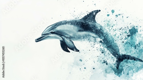 Cute Dolphin Watercolor Illustration for Kids' Art