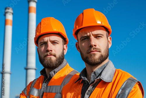 Team of engineers around turbine parts, collaborative maintenance in electric turbine field