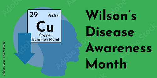 Wilson’s Disease Awareness Month, Horizontal banner, poster or postcard on a medical theme