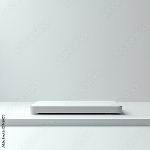 Minimalist design featuring a clean platform on a simple background for display purposes.