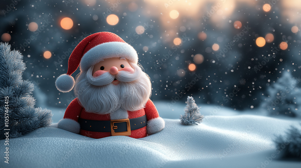 Christmas Santa Claus and Christmas trees illustration Christmas Santa Claus and Christmas trees illustration